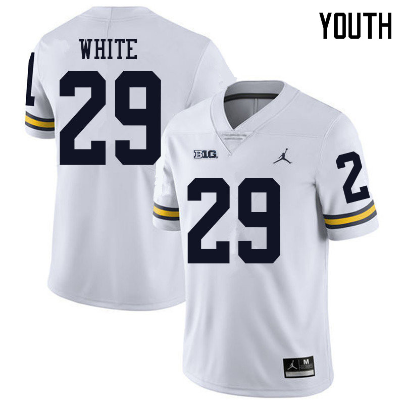 Jordan Brand Youth #29 Brendan White Michigan Wolverines College Football Jerseys Sale-White
